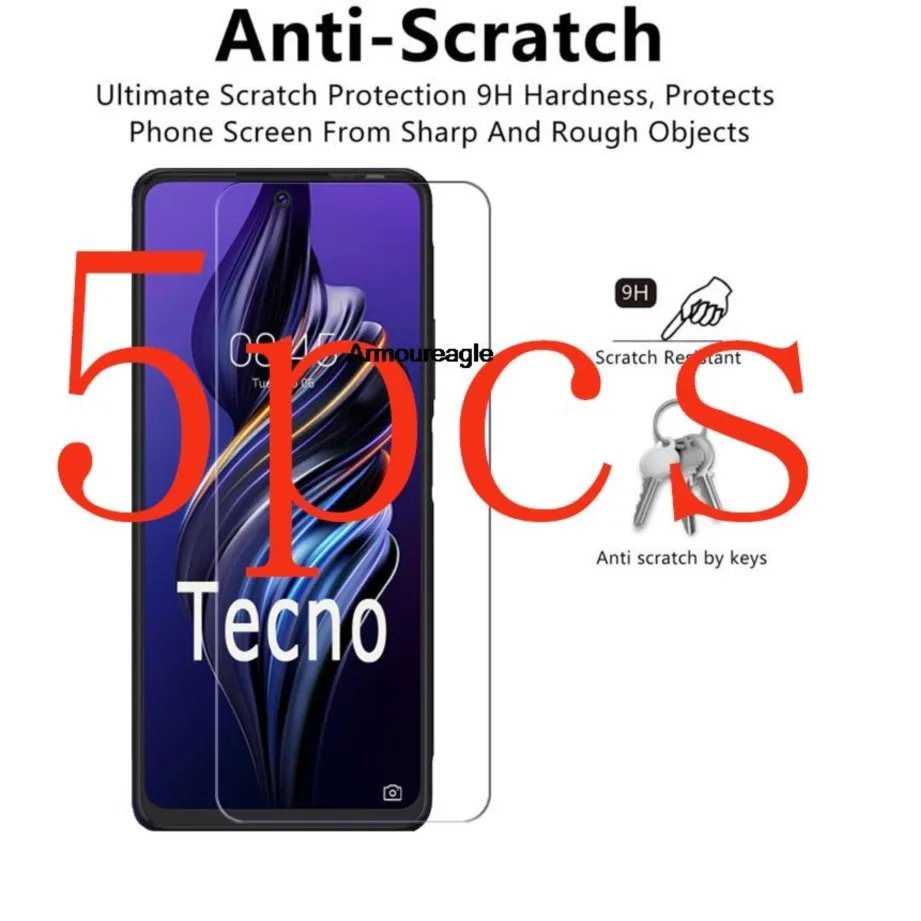

Защитное закаленное стекло 9h hd для tecno pova 4 6,82 дюйма tecnopova4 pova4, 5 шт.