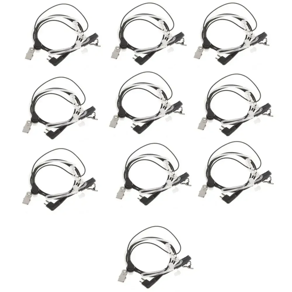 

10PCS 2 PIN Covert Acoustic Air Tube Earpiece PTT Mic Headset for Motorola GP88S GP88 GP300 EP450 GP2000 EP350 CP200 CP300 Radio