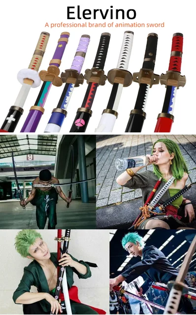 Mustachi Katana Japonais en Bois One Piece de Roronoa Zoro Shusui replique  Cosplay Epee de samourai Anime Sabre en Bois : : Sports et Loisirs