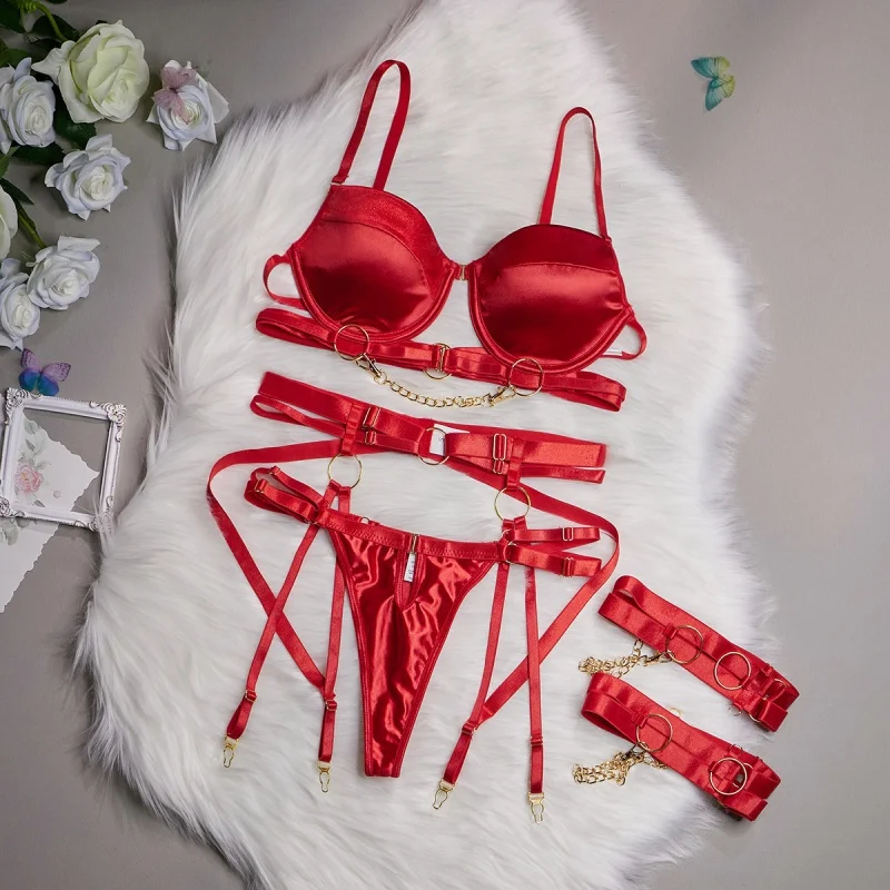 Bikini Metal Complex Craft Sexy Bodybuilding Sexy Lingerie Suit Bra