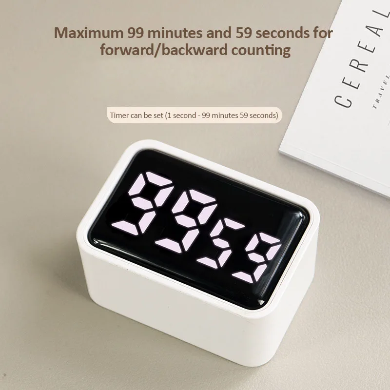 Mini Digital Timer LED Visual Timer for Studying Cooking Positive Countdown Clock 3 Preset Time Home Rechargeable Kitchen Timer_voghion.com