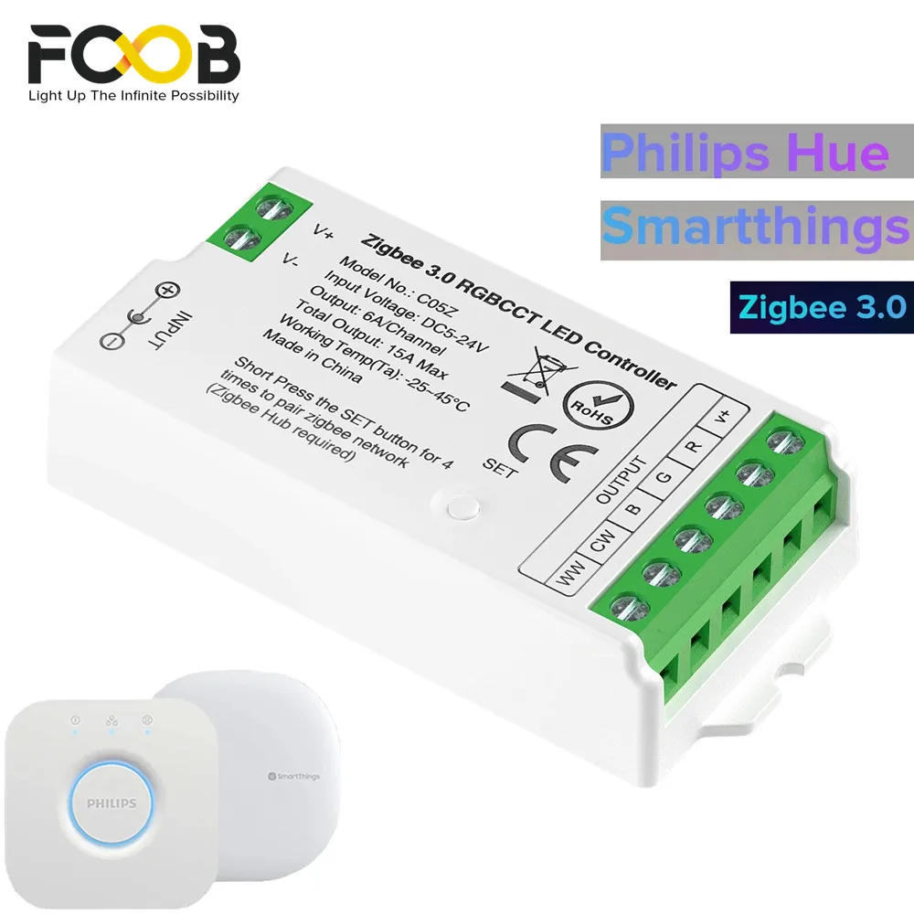 Zigbee 3.0 Wifi 2.4Ghz Led Controller Dim Cct Rgb Rgbw Rgbcct Led Strip Hue Bridge Tuya Dual Mode Gateway Bridge Tuya Dual-Mode