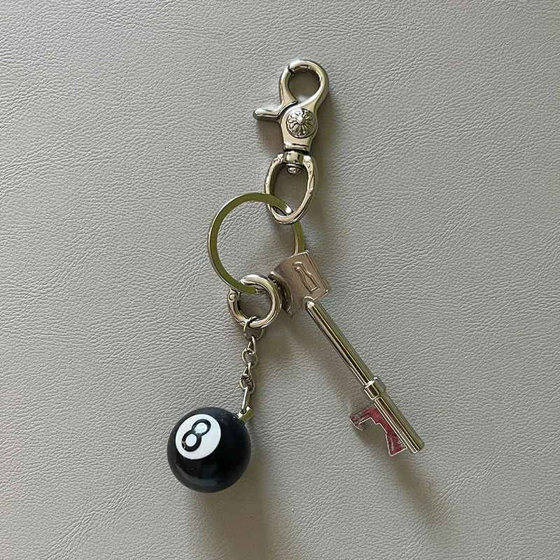 Sleek Blackout Carabiner Keychain with Oval Belt Buckle and Silver Key Ring