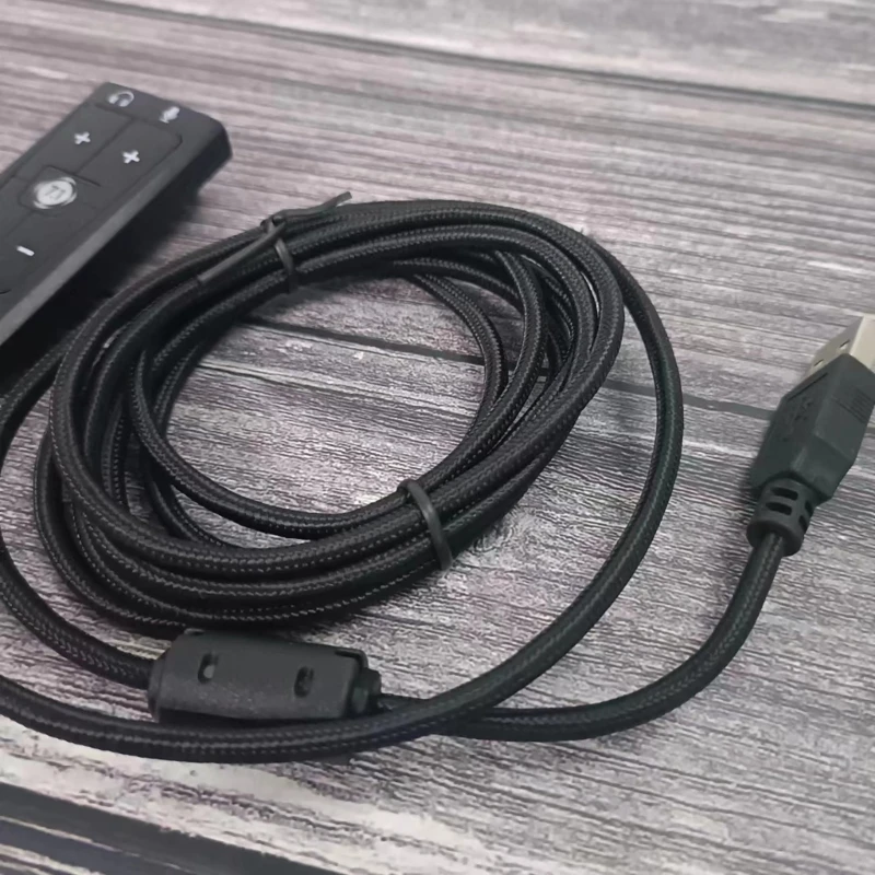 for HyperX Cloud2 7.1 Headsets Stereo Sound Adapters External Stereo Sound Card USB to 3.5mm Headphone Microphone Jack
