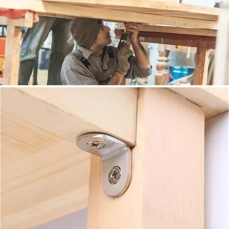 Angle bracket L Shaped Corner Brackets 90 Degree Right Angle Stainless Steel Bracket Fastener For Wood Furniture Bedframe Cabinet Accessories