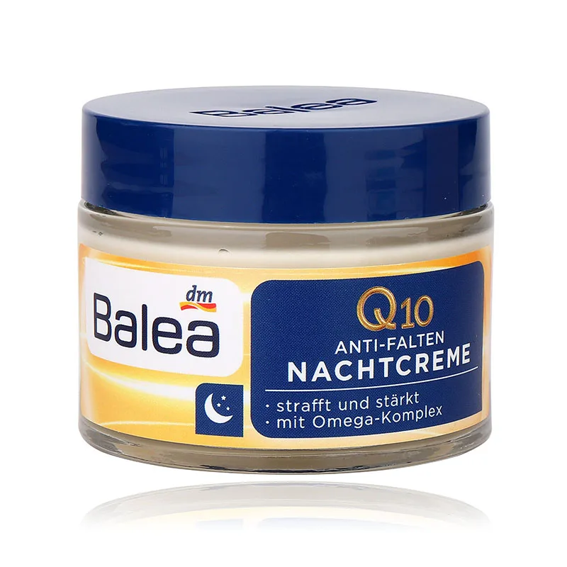 

Balea Q10 Anti Wrinkle Regenerating Night Cream With Omega Formula Tighten Strengthen Skin Resistance Elasticity Moisturizing