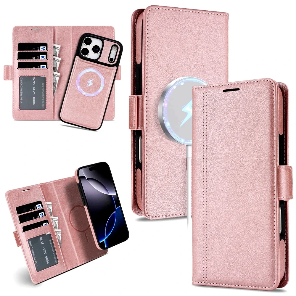 Premium Magnetic Leather Wallet Phone Case with Card Slots and Flip Cover