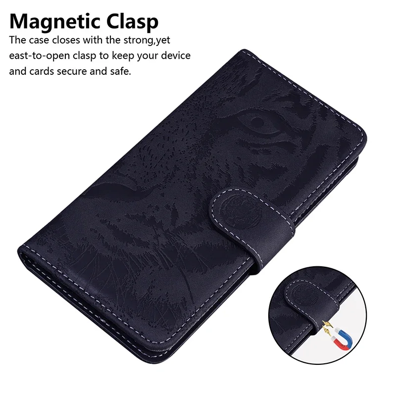 Leather Stand Flip Wallet Case - Universal Smartphone Cover