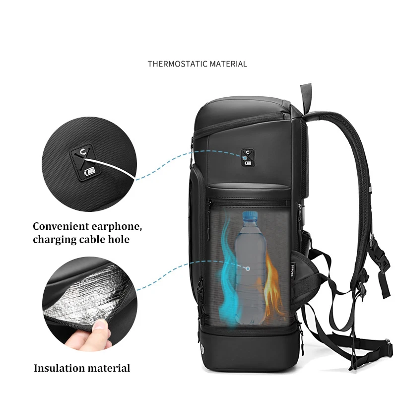 Large capacity travel For Men backpack trekking Mountaineering bag outdoor waterproof Laptop Backpack creative With shoe bag 3