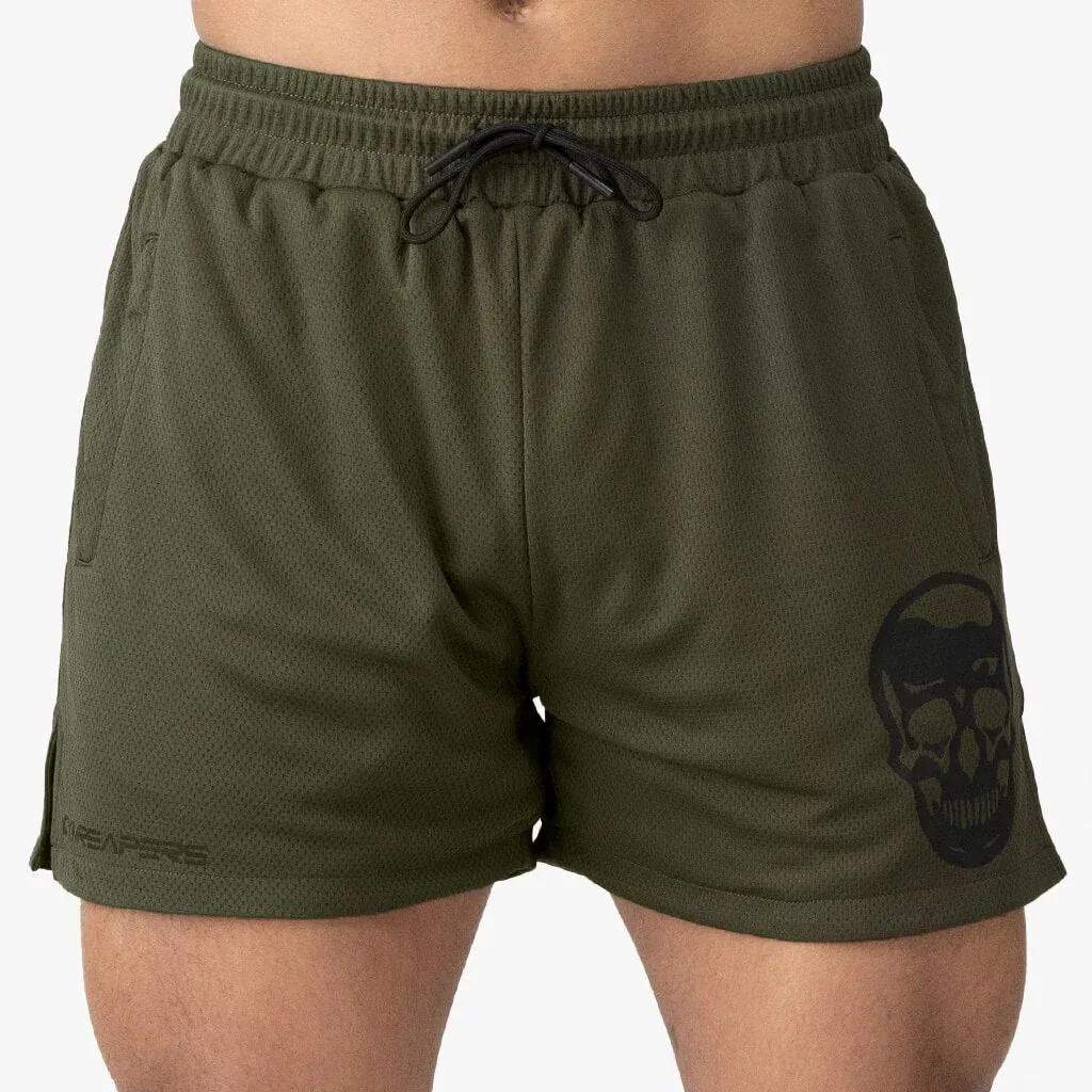 2024 New Muscle fitness quarter pants men's summer training mesh breathable athletic shorts 2