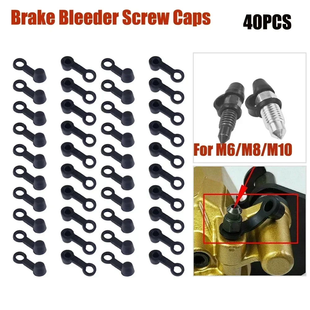 Car Accessories Motorcycle Accessories Screw Caps Auto Accessories Motorcycle Screw Caps Bolt Nut Covers 20/40PCS Brake Bleeder Screw Cap Grease Zerk Fitting Cap Rubber Dust Cover Black Motorcycle Car Accessory