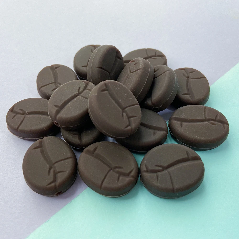 10pcs 실리콘 커피 콩 비즈 BPA 무료  Molar 비즈 DIY Pacifier 체인 액세서리 간호  완구