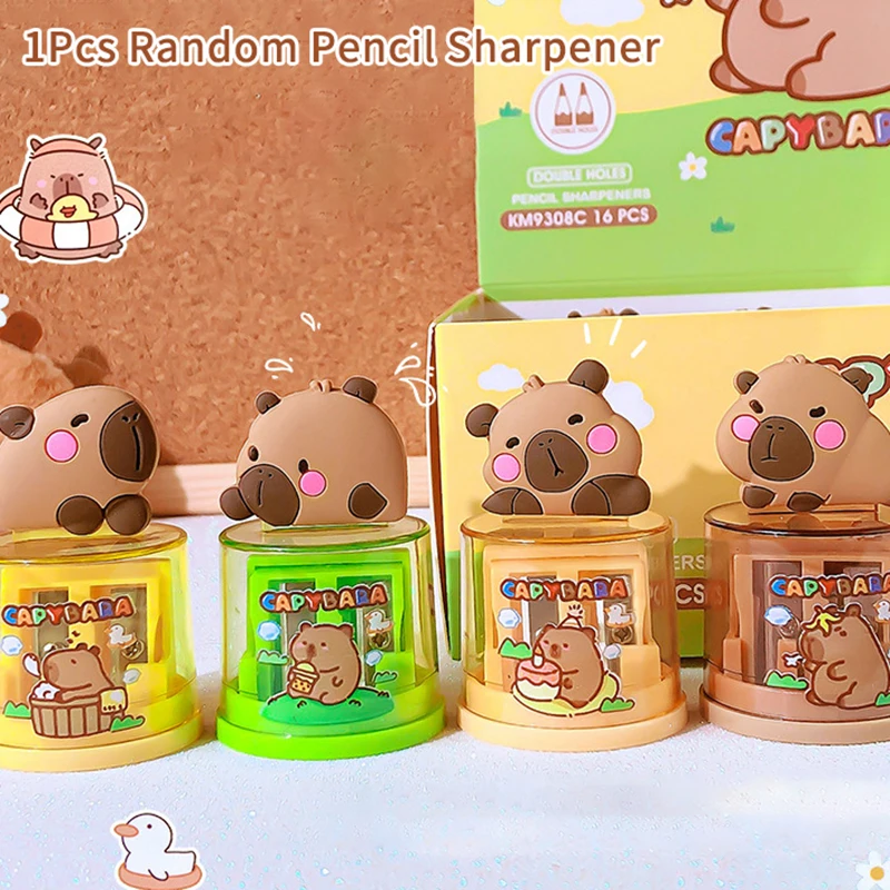 Kawaii Portable Capybara Pencil Sharpener Creative Cartoon Pencil Sharpener Office School Supplies Student Stationery Gifts pencil sharpener