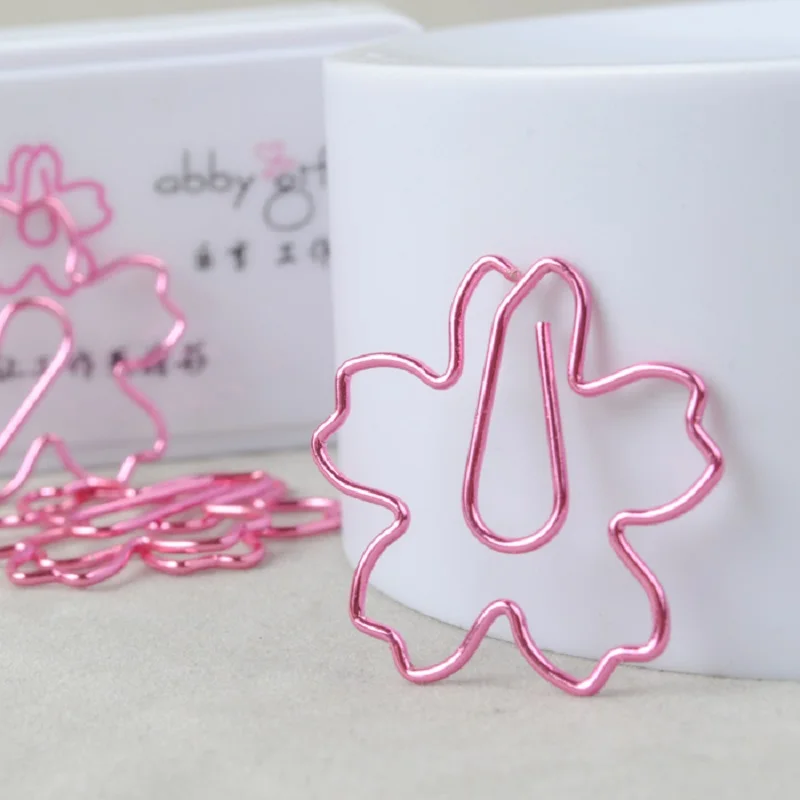 decorative paper clips klips cute bookmark purple Pink