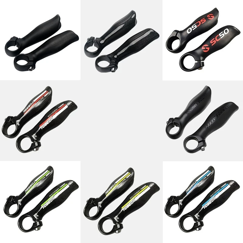 3K Matte Glossy Carbon Fiber MTB mountain Bicycle Handlebar Bar Ends 22