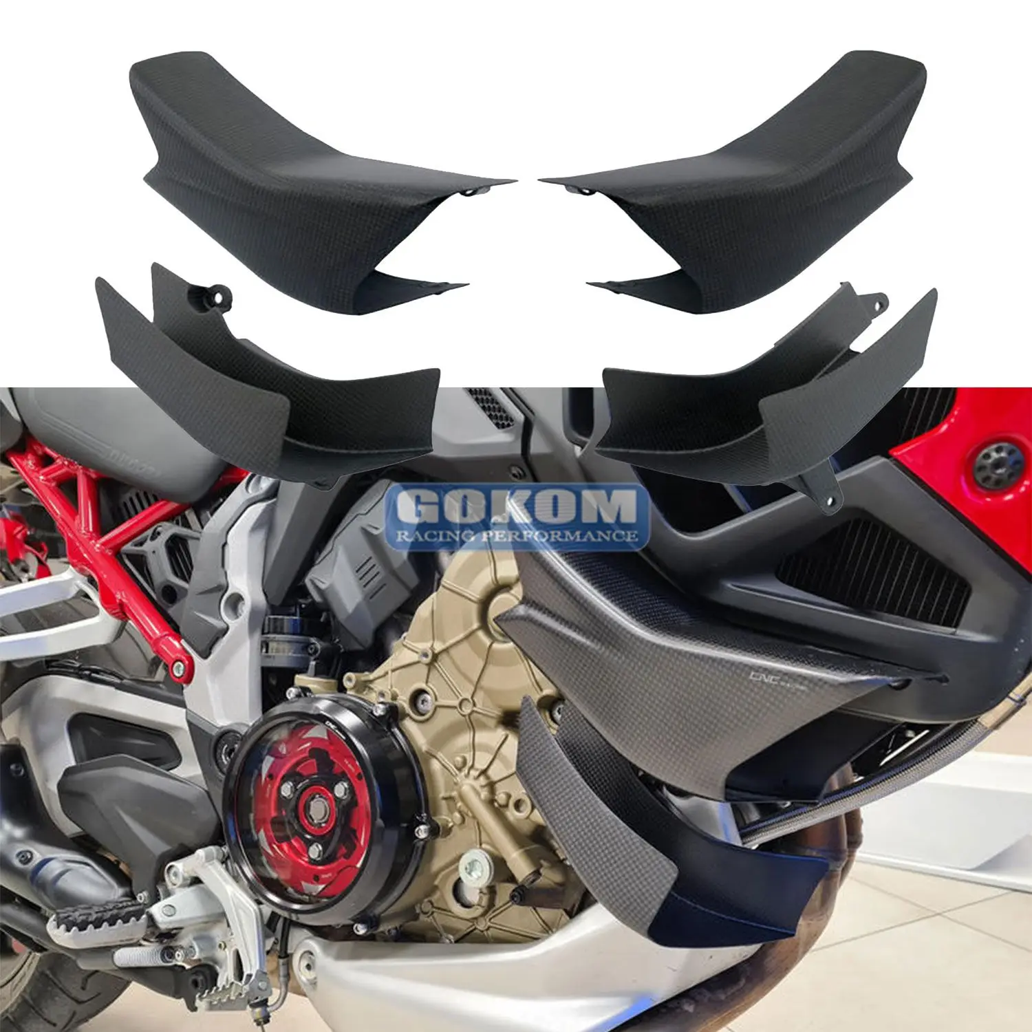 GokomRacingMotorcyclePartsCarbonFiberFINSETWingletsKitFor