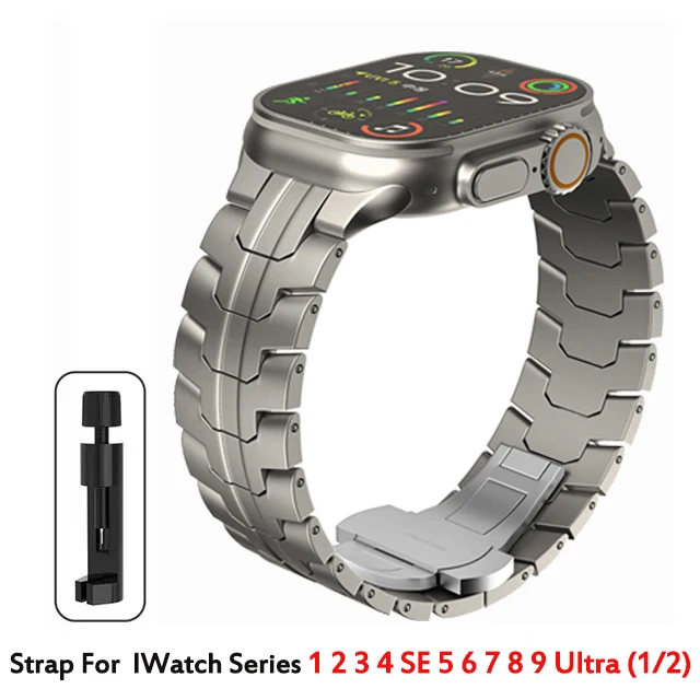 Premium Stainless Steel Watch Band - Elegant Metal Link Bracelet