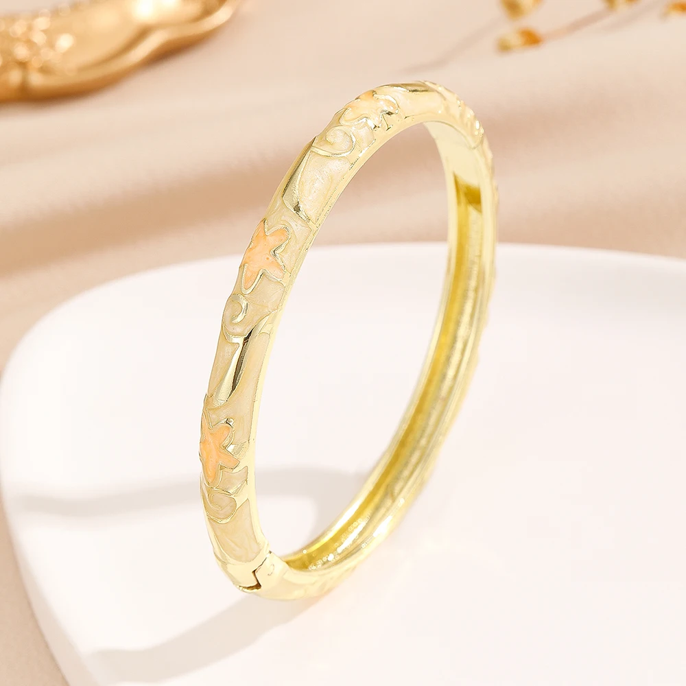 Fashion style gold plated star pattern enamel cloisonne bracelet bangle jewelry gift item for girls women 5
