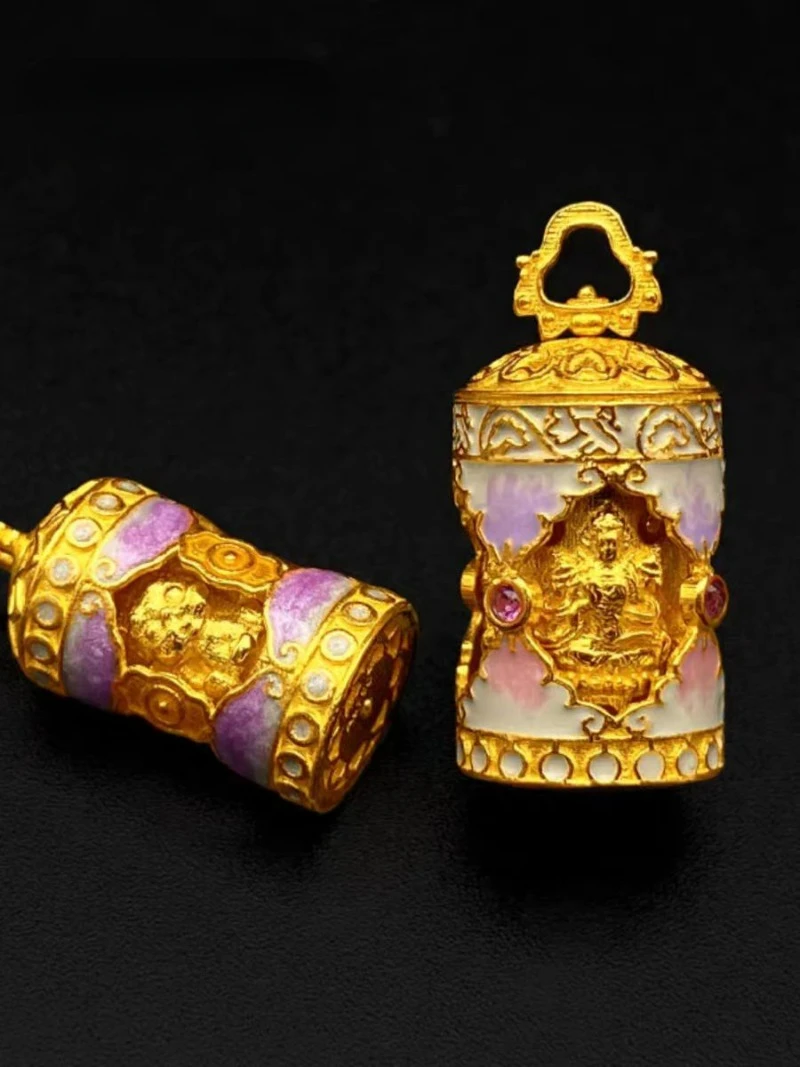 Enamel Painted Four Buddha Pendants for Women's Necklaces Exquisite and Fashionable Collarbone Chains Retro Accessories Gift