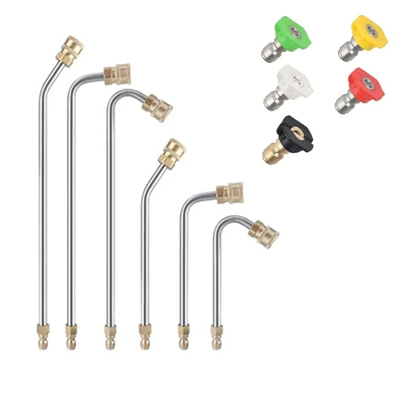 High pressure stainless steel extension rod 1/4 quick insert special-shaped air conditioner cleaning extension rod with nozzle 5