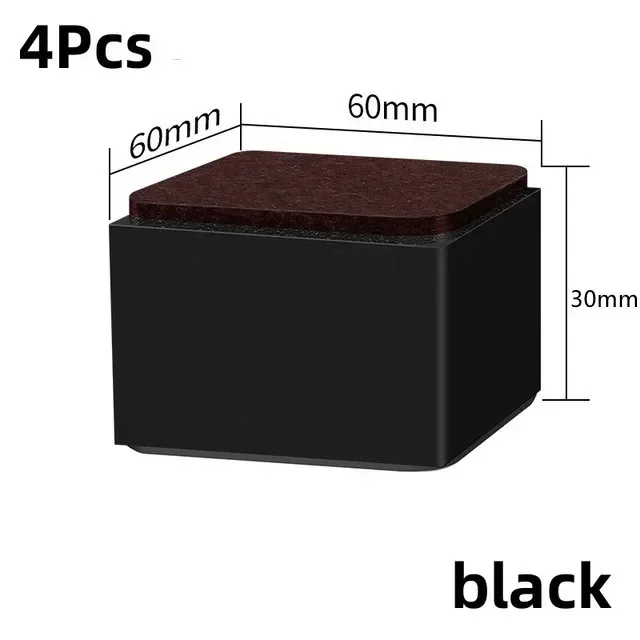 4-Piece Furniture Leg Pads Set - Sofa & Table Height Boosters, Cushioned Non-Slip Raising Mats