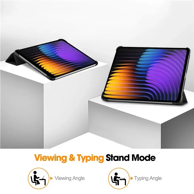 Elegant Tri-Fold Magnetic PU Leather Tablet Stand Cover