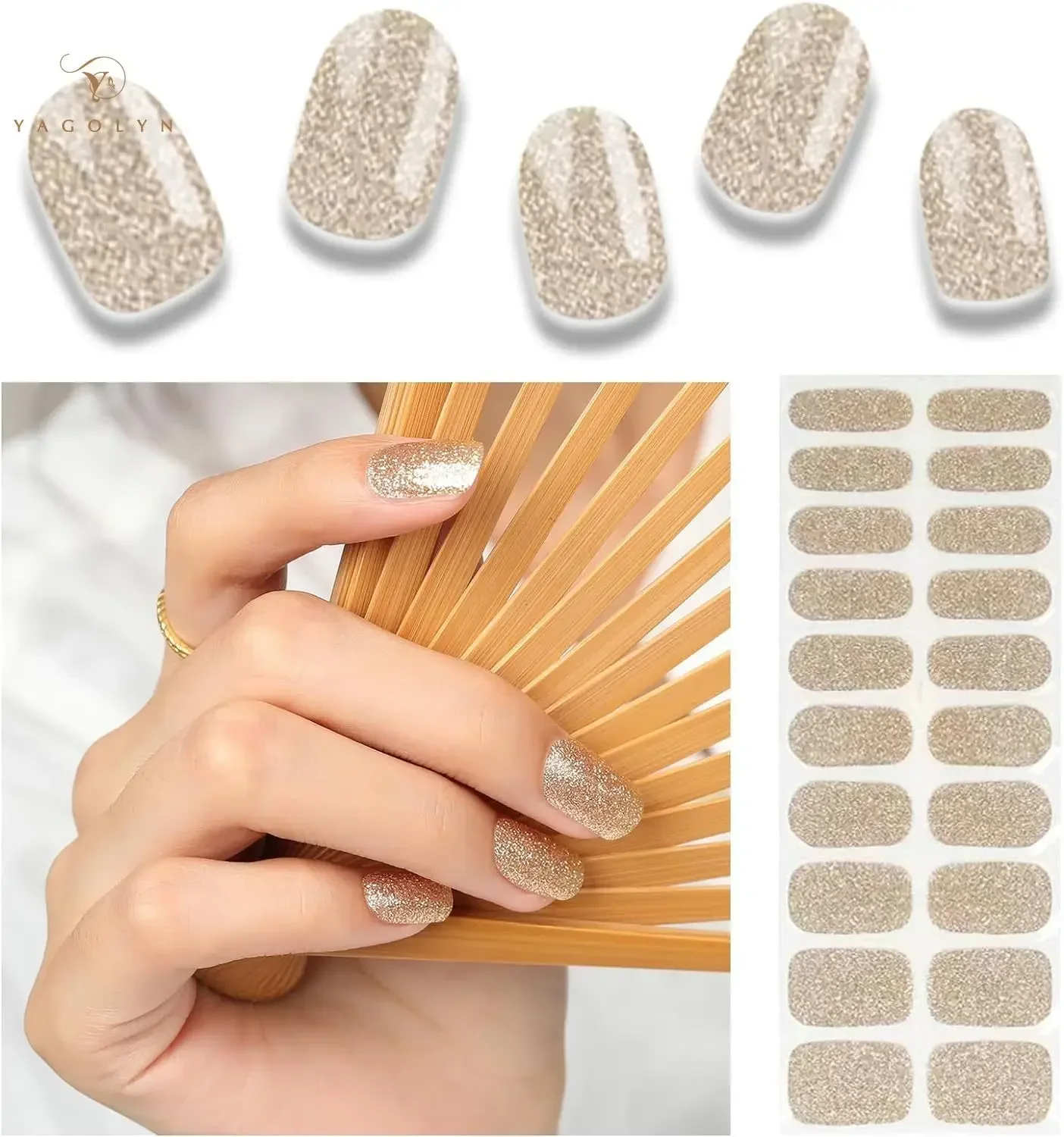16/20Tips White Snowflakes Semi-cured Gel Nail Sticker UV Lamp Needed Long Lasting Full Cover Gel Polish Decals Manicure nail stickers nail art decoration nail decals