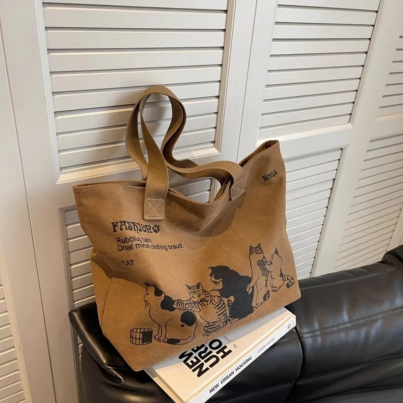 قماش حقائب اليد سعة كبيرة تخزين حقيبة يد نسائية حم...