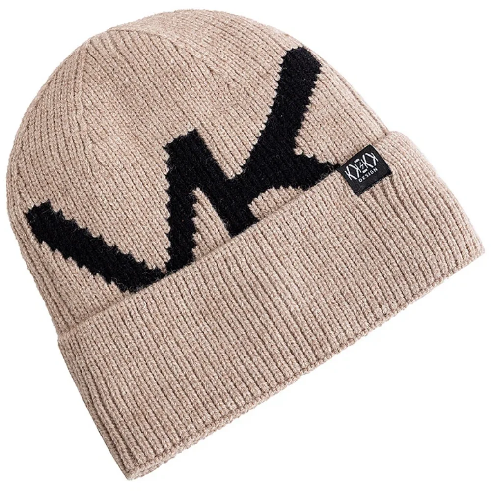 Hot Sale Unisex Winter Beanie Hat Plush Fleece Warm Cap Letter Soft Beanie Hat For Men Women Thicken Ski Sports Knitted Hat