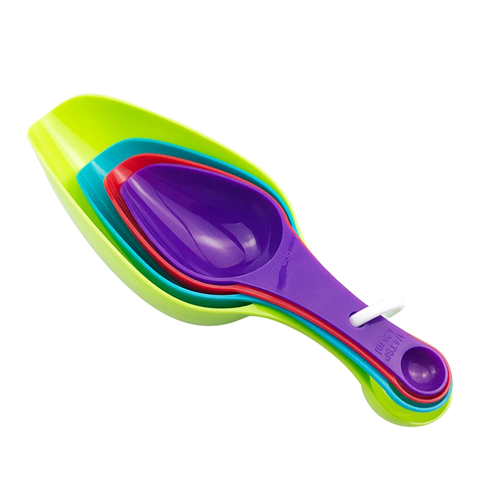 

4 Pcs Kitchen Measuring Cups Spoons Flour Baking Cooking Coffee Plastic Tools