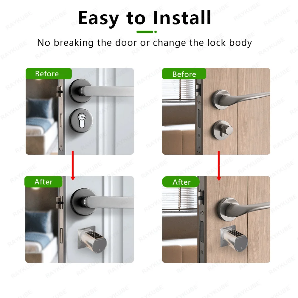 Raykube l11 tuya smart cylinder door lock with keypad and fingerprint € 103,14