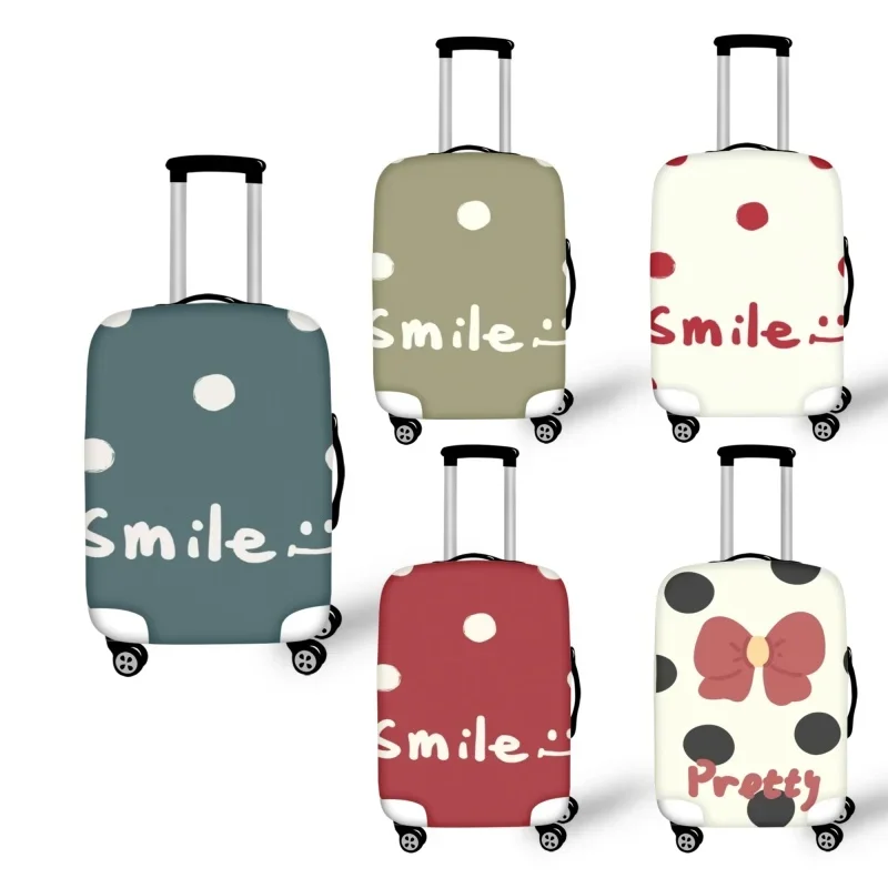 

Wave Point Smile Printing Stretch Fabric Luggage Protective Cover Suit 18-32 Inch Trolley Suitcase Case Covers Travel Accessorie