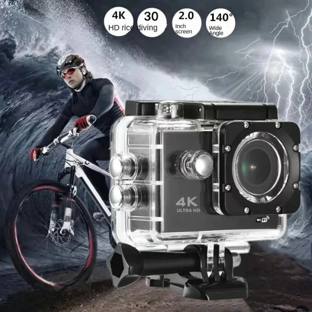 4K 울트라 HD 액션 카메라 Wifi 900mAh 방수 케이스 야외 스포츠 헬멧 비디오 녹화 카메라 2.0 HD 화면