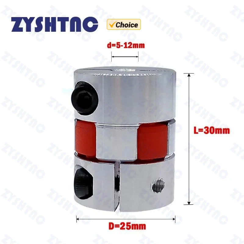 CF-03/BW series 1PCS Flexible plum clamp coupler D25 L30 shaft size CNC Jaw shaft coupling 5/6/6.35/7/8/9/10/11/12mm D25L30 shaft coupler flexible coupling shaft connector