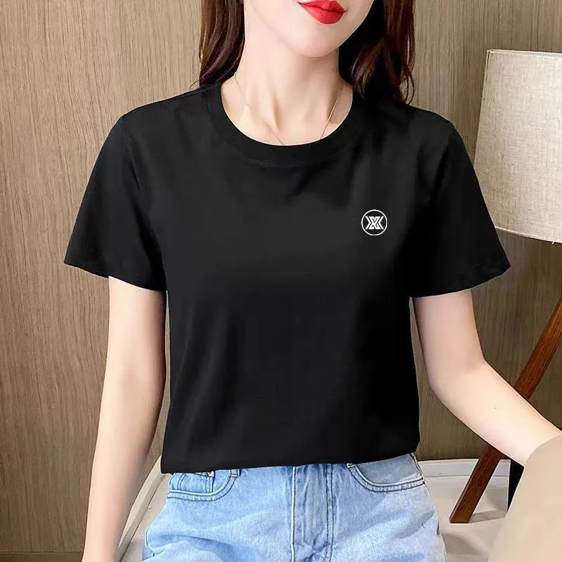 

골프 웨어 2024 Summer Korean Luxury Brand Golf Tennis Clothing Summer Short Sleeve Women's Golf Clothing New Round Neck Short Sleeve