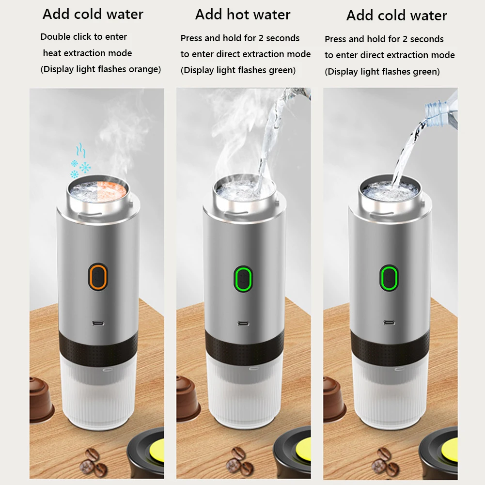 Portable Coffee Maker Electric Espresso Machine Fast Brewing Coffee Machine Wireless Heating for Home Office RV