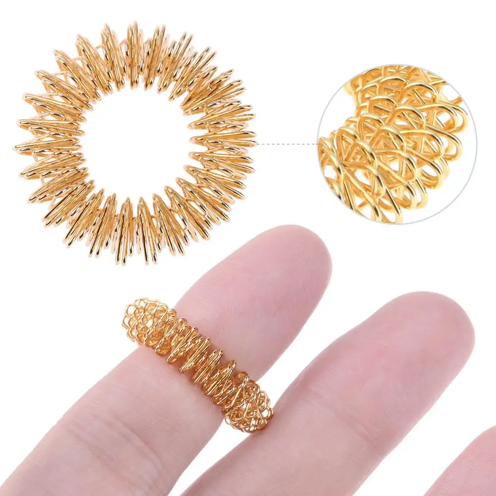 1pc Stainless Steel Finger Massage Ring Acupuncture Ring Hand Finger Massager Pain Relief Stress Health Care