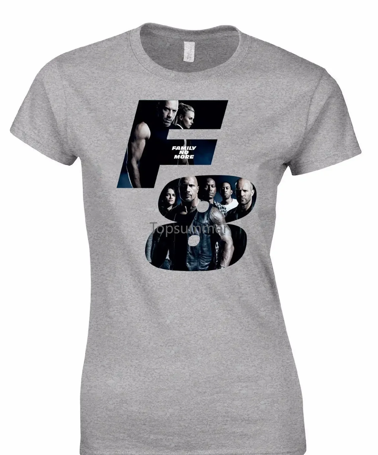 

Women'S Tee Fast And Furious 8 Famiglia No More Film 2017 Woman Taglio T-Shirt Maglia Ak32 Short Sleeve Cotton Women