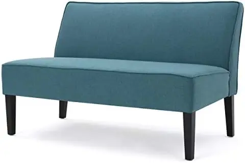 

Modern Fabric Loveseat, Gray Geometric / Matte Black
