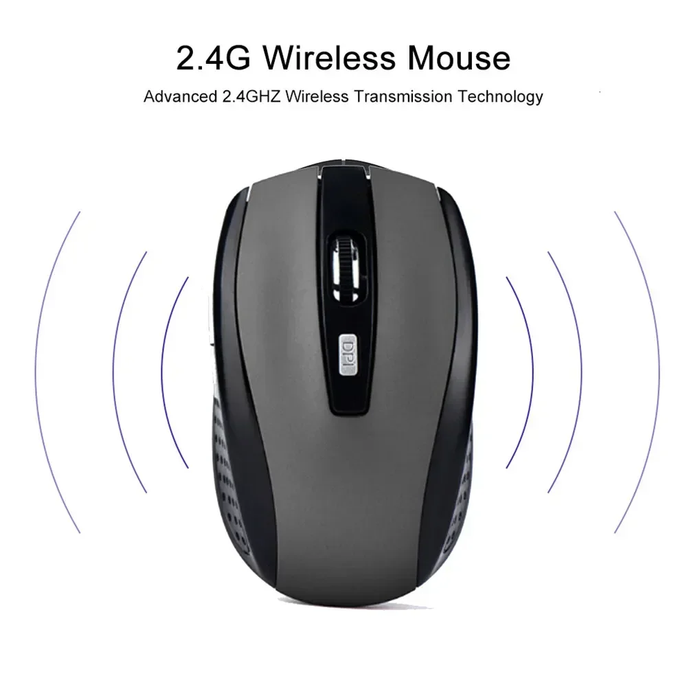 Wireless Mouse 2.4G Portable Ergonomics Mobile Optical Office Adjustable 1600DPI Levels For Notebook Laptop MacBook