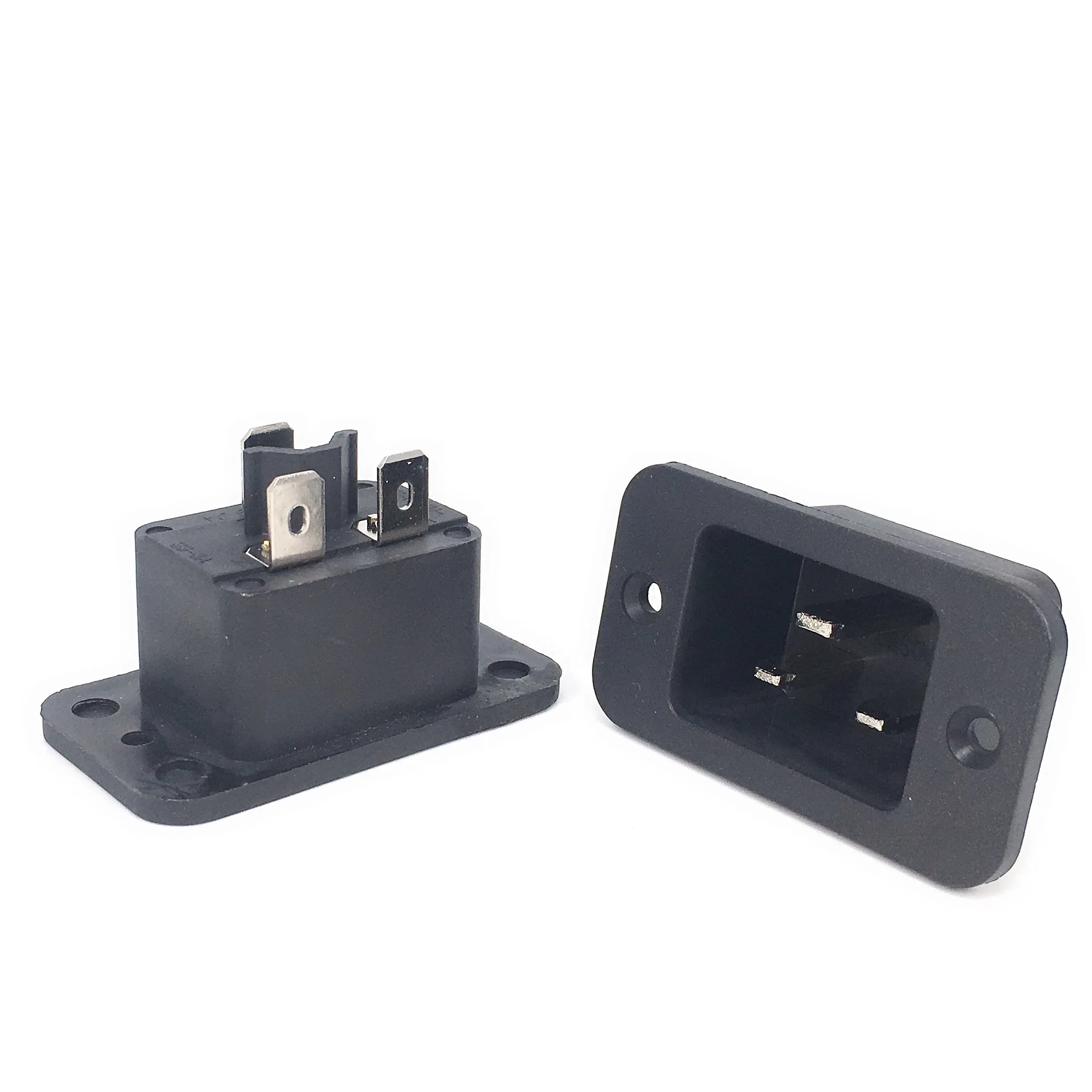 Uxcell C20 Panel Mount Power Connector - 3-Pin IEC Inlet Socket, 250V 16A, Straight Plug (Pack Of 3)
