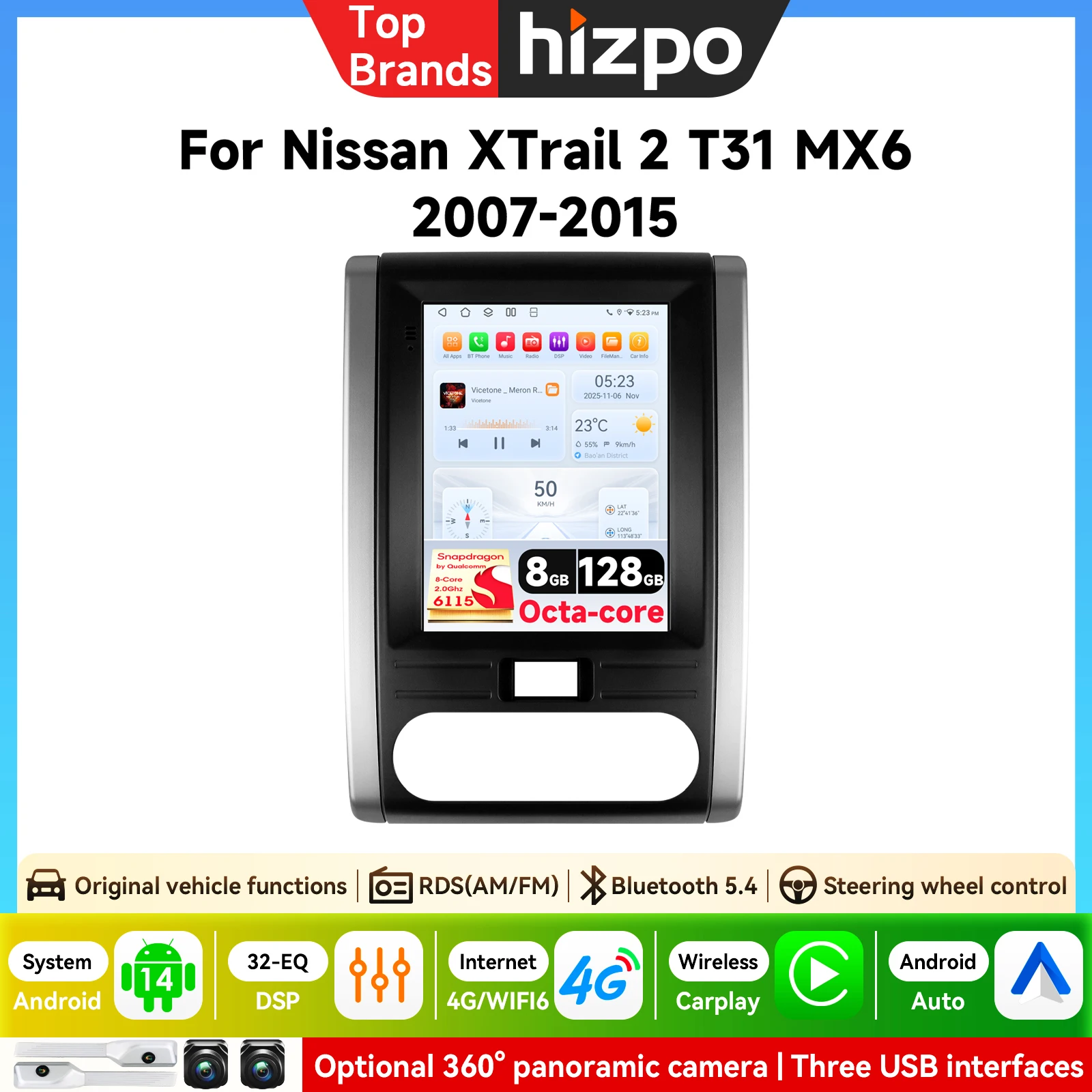 Estéreo Android para Auto de 9.7 Pulgadas para Nissan X-Trail X Trail 2 T31 MX6 2007-2015, Radio Android para Auto, Multimedia, Video, GPS, Carplay 1