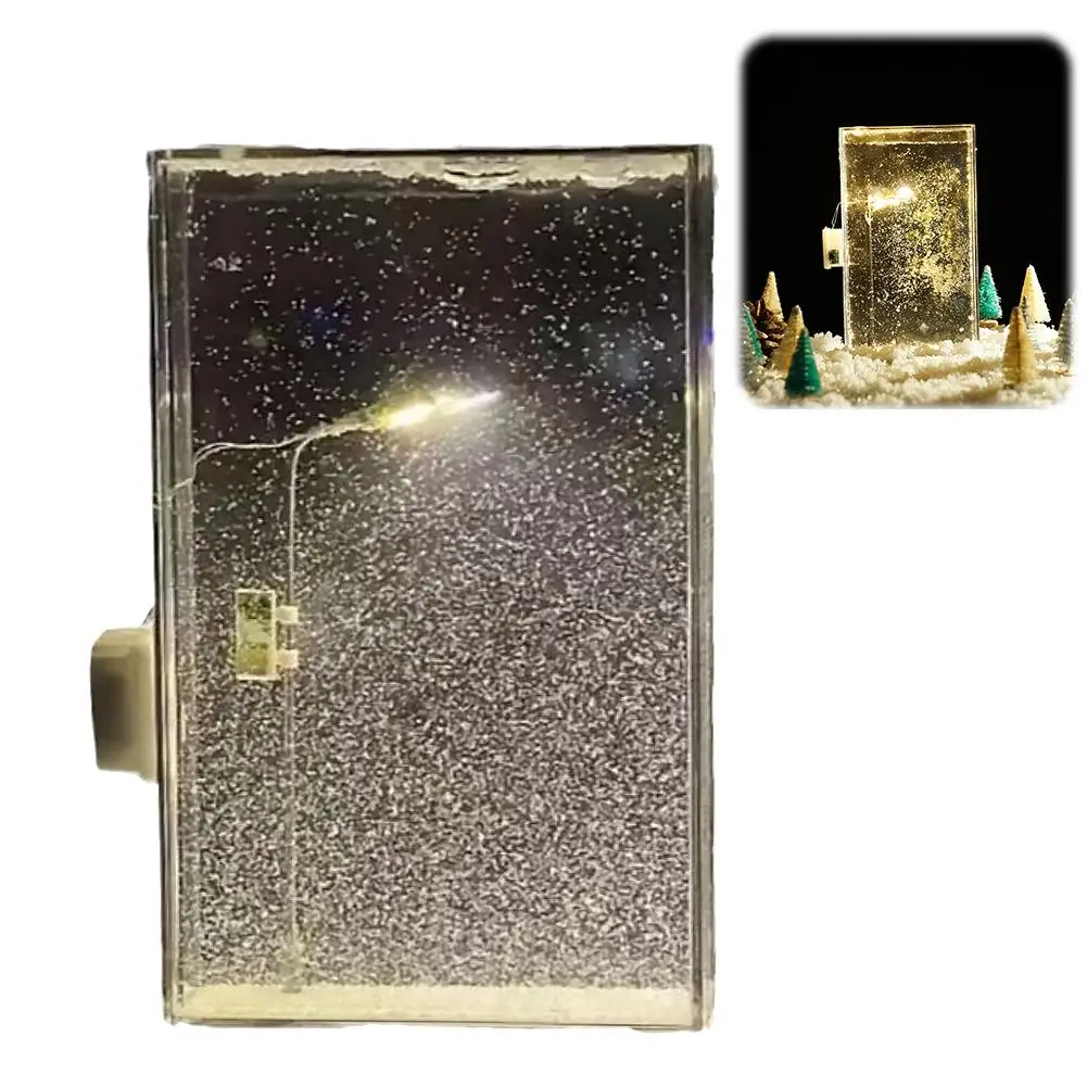 Plastic Snowy Night Light Small Street Lamp Christmas Decor