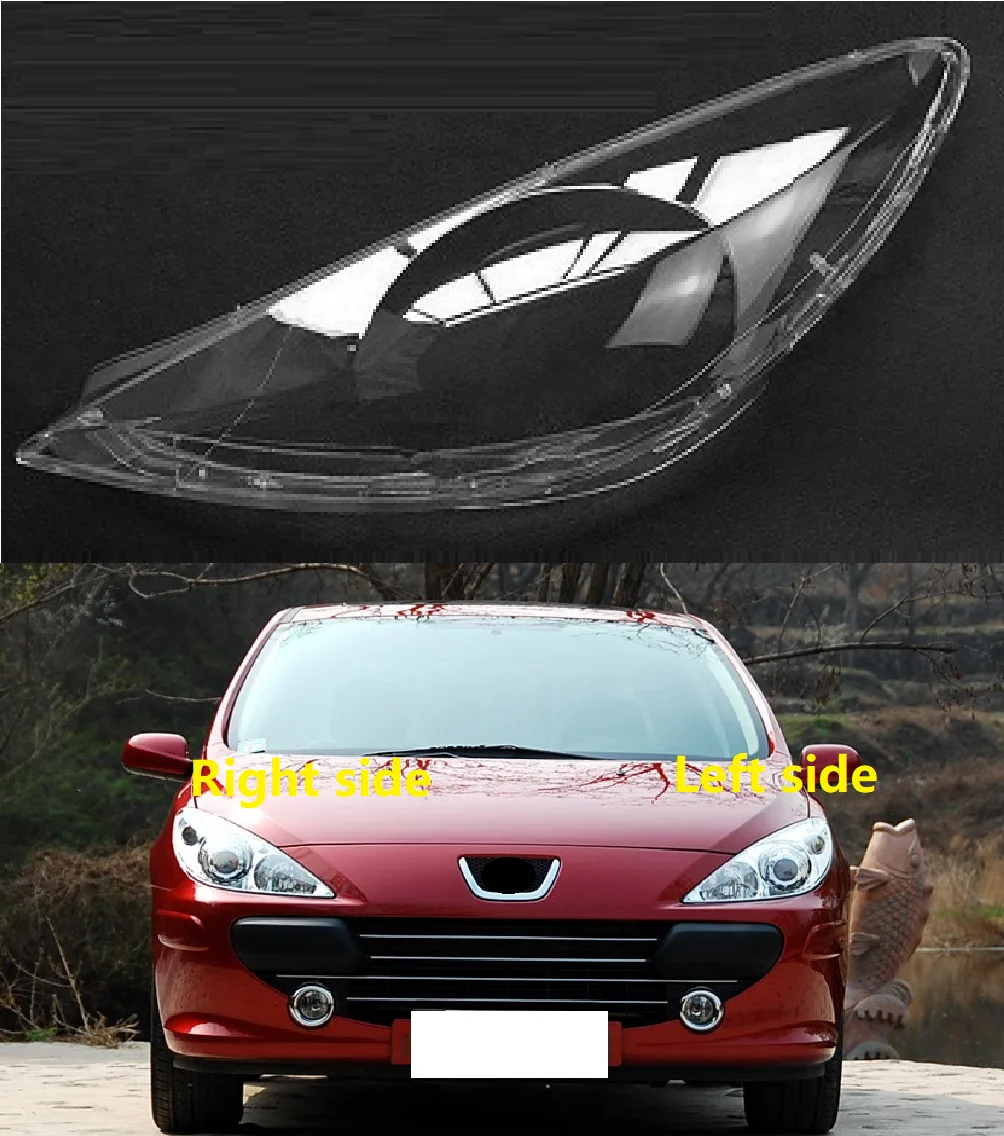 Car Headlight Cover For Peugeot 307 20082013 Plastic Headlamp Lens