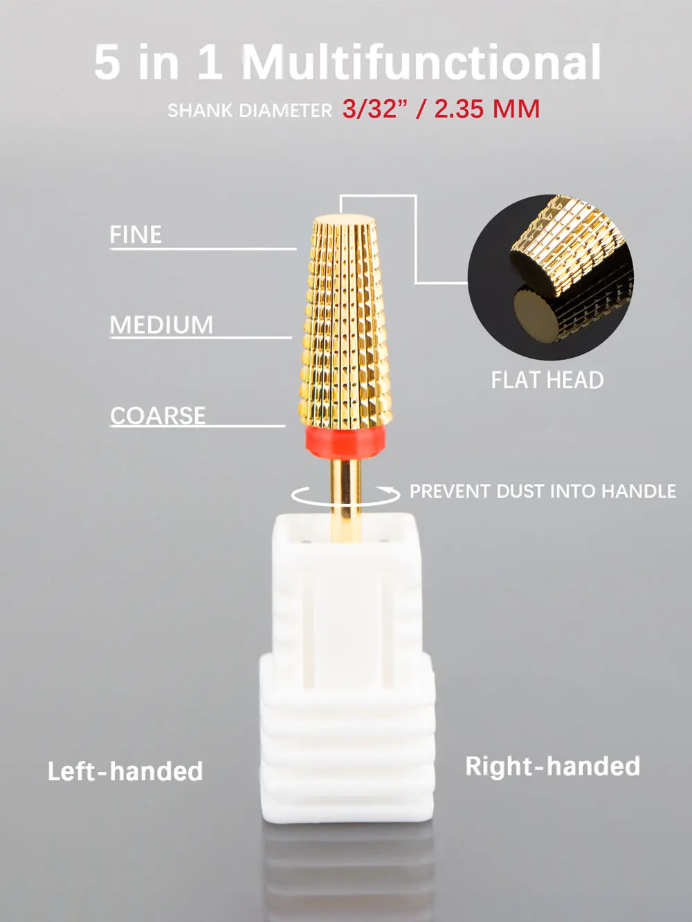 Description Picture 5 of item5 in 1 Carbide Tungsten Steel Nail Drill Bits For Remove Nail Polish Gel UV Gel Nail Drill Bit Milling Cutter Accessory