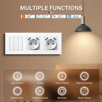 BSEED ZigBee Click Switch Modules Smart Light Switch Parts Glass Frame DIY Combination Wall Sockets USB Charge Key E-Series - Image 4