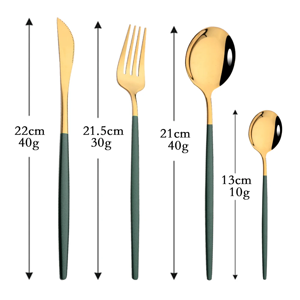4Pcs Green Gold