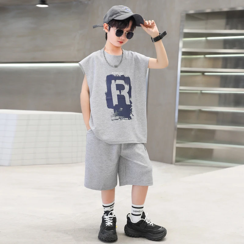 

Boys Summer Clothes Letter Pattern Boys Outfits Tshirt + Short Kids Boy Clothes Set Casual Style Children Clothes
