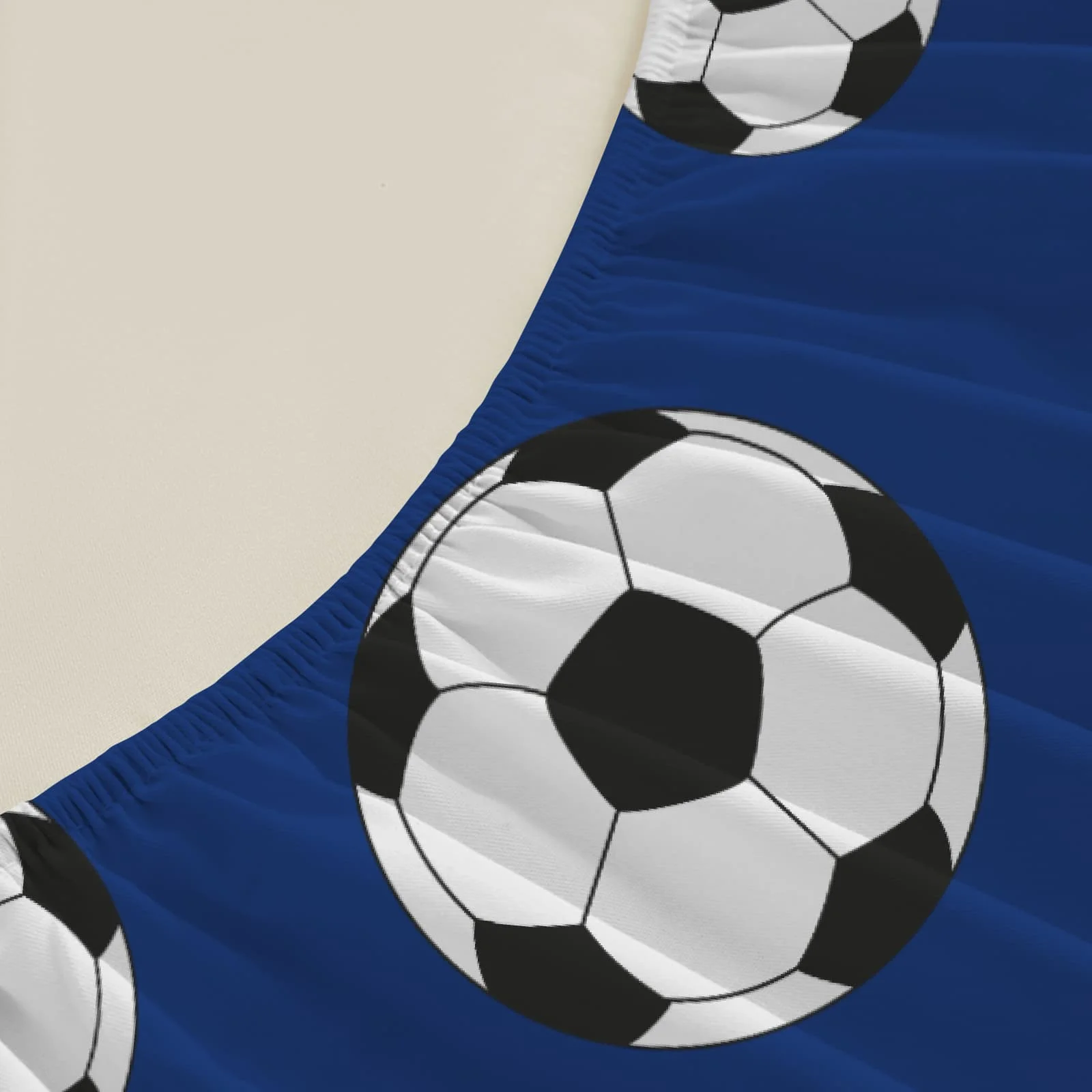 1-Pc Soccer Ball Print Design Bed Sheet -100% Polyester, Digital Print, Breathable All-Season Fitted Sheet and Pillowcase Set 5