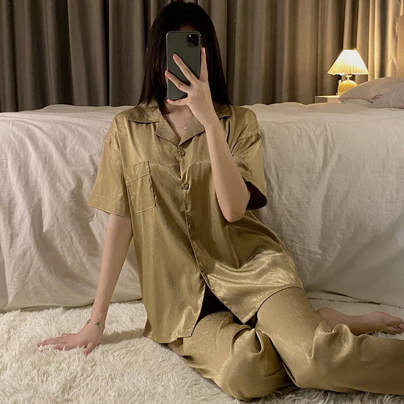 عالية الجودة منامة الإناث الحرير الصيف النساء الجل...